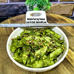A picture of Spinach Penne Green Pasta - Hariyali Palak Pasta In Pressure Cooker.