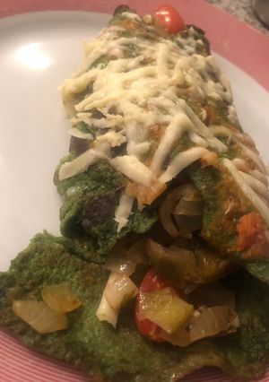Una foto de Crepes de espinaca