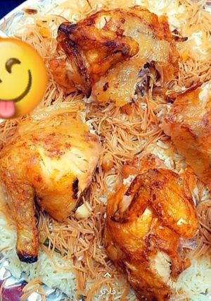 صورة لوصفة رز مع دجاج + مرقة طاوه 🍜😋✌😎