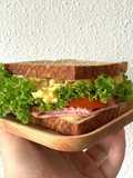 Simple Egg Mayo Turkey Ham Sandwichʕ·͡ᴥ·ʔ