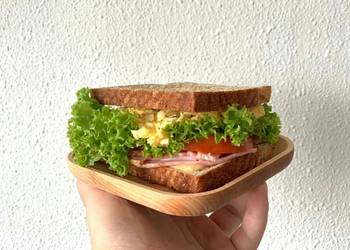 Without Fail Prepare Recipe Simple Egg Mayo Turkey Ham Sandwich Yummy