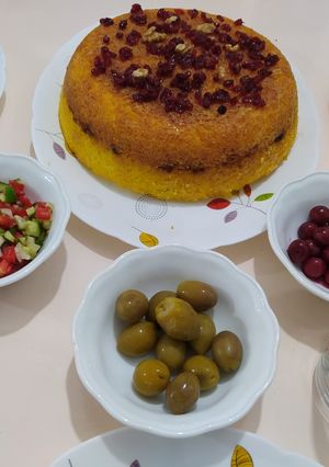 عکسی از دستور ته چین مرغ