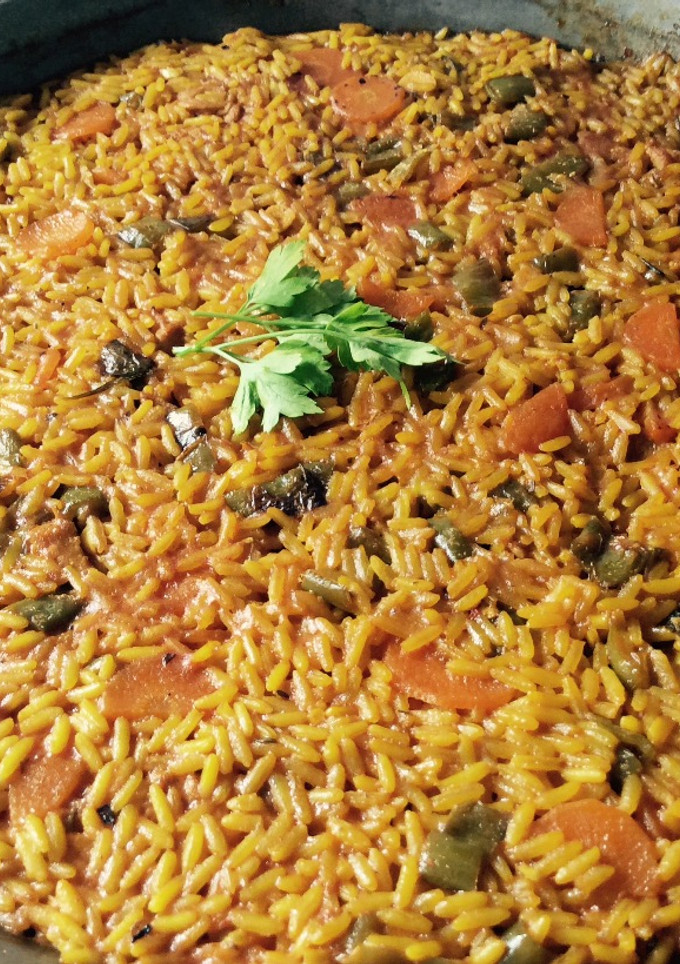 Una foto de Paella de secreto ibérico 🐖