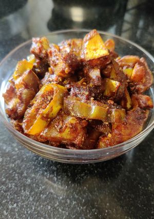 A picture of Instant mango and chilli pickle.