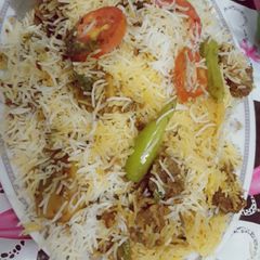 A picture of Beef tikka biryani.