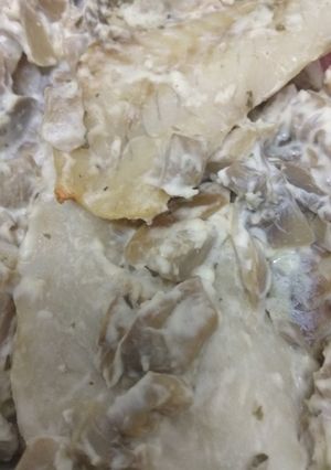 Foto principal de Abadejo con salsa de nata y champiñones 🐟