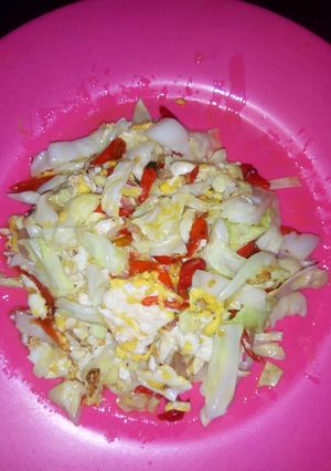 Foto resep Tumis kol 🍲orek Telur 🍳 minimalis 🍛