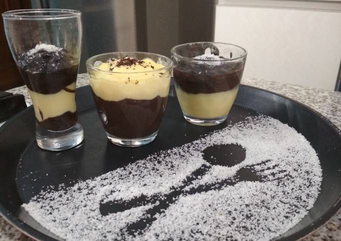 Chocolate-Vanilla Pudding Shots