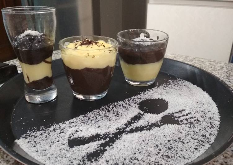 Chocolate-Vanilla Pudding Shots
