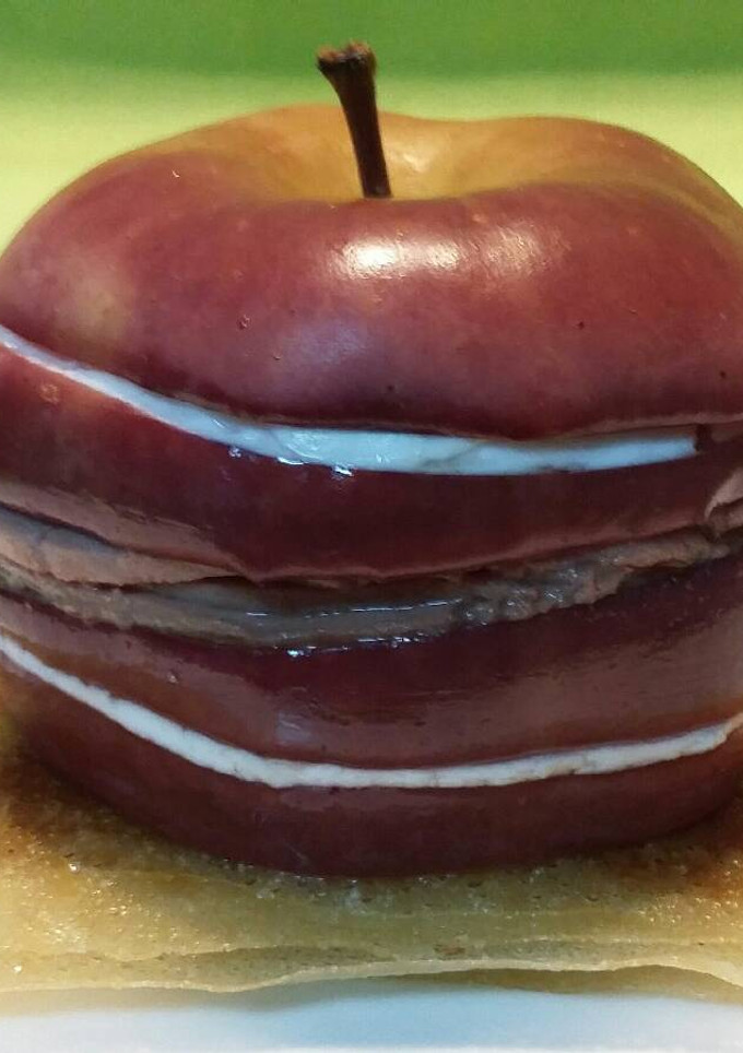 Una foto de Manzana con foie y queso de cabra