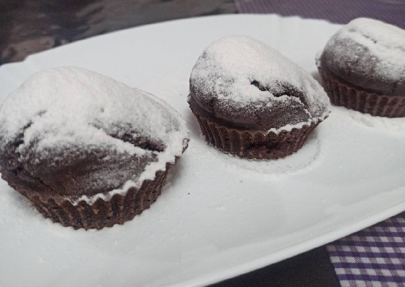 Muffins de puro chocolate saludables