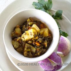 A picture of Turnip and Turnip Green Leaves Sabji.