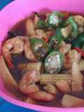 Oseng kangkung, soleng plus udang