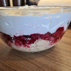 A picture of Raspberry Cider Trifle.