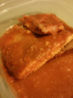 A picture of Roast Salmon with Salsa.