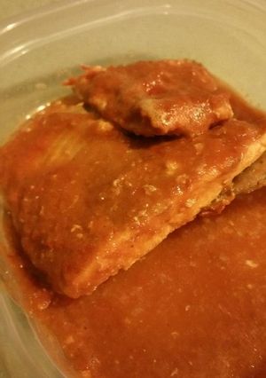 A picture of Roast Salmon with Salsa.