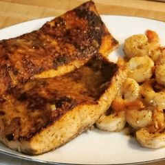 Baked Salmon and Shrimp A picture of Baked Salmon and Shrimp.