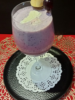 A picture of Black currant Babana Milk Shake.