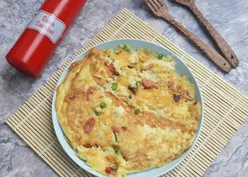 Mudah Cepat Memasak Rice Cheese Omelete Praktis Enak