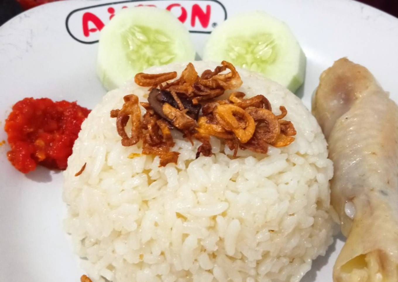 Hainan chicken rice (rice cooker)