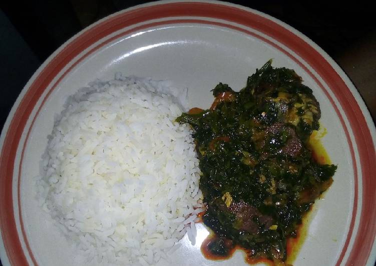 Vegetable sauce and rice