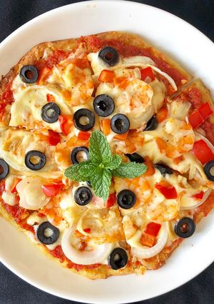 Hình của món Pizza keto.