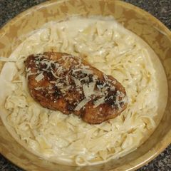 A picture of Blackened Chicken Fettuccine Alfredo.