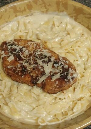 A picture of Blackened Chicken Fettuccine Alfredo.