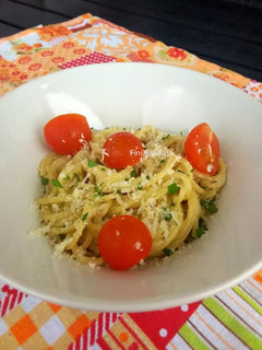 Una foto de Pasta de espaguetis en salsa de ajo