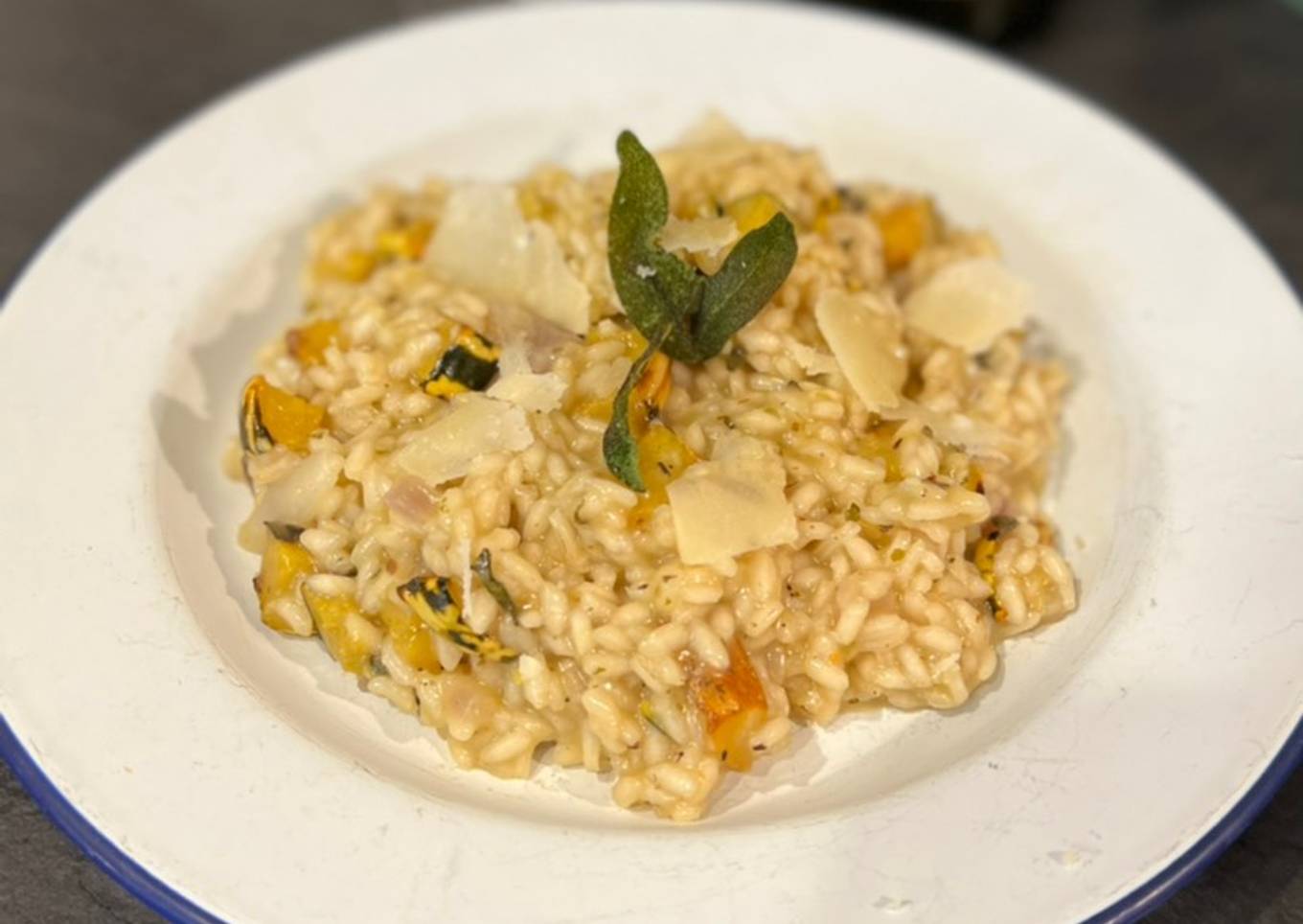 Roast pumpkin and sage risotto