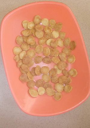 A picture of Communion bread.