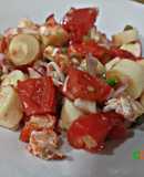 Ceviche de palmitos y gambones