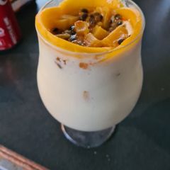 A picture of Passionfruit and mango mousse.