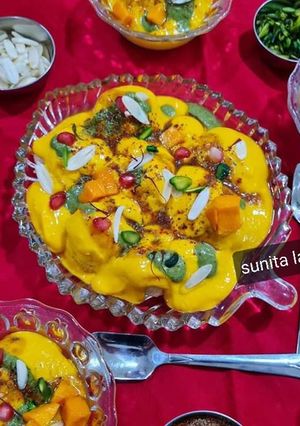 शाही मैंगो दही बड़ा (shahi mango dahi vada recipe in Hindi) रेसिपी मुख्य फोटो