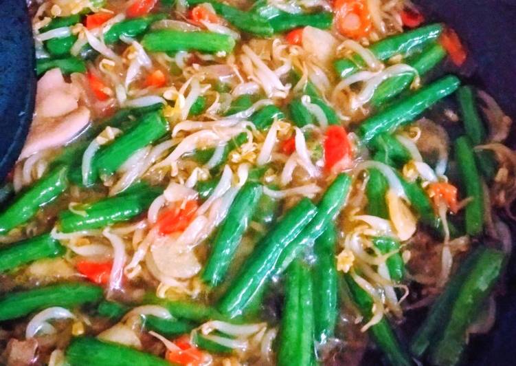 Tumis toge kacang panjang