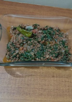 A picture of Methi Palak Soya Ka Qeema.