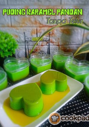 Gambar Puding Karamel Pandan Tanpa Telur