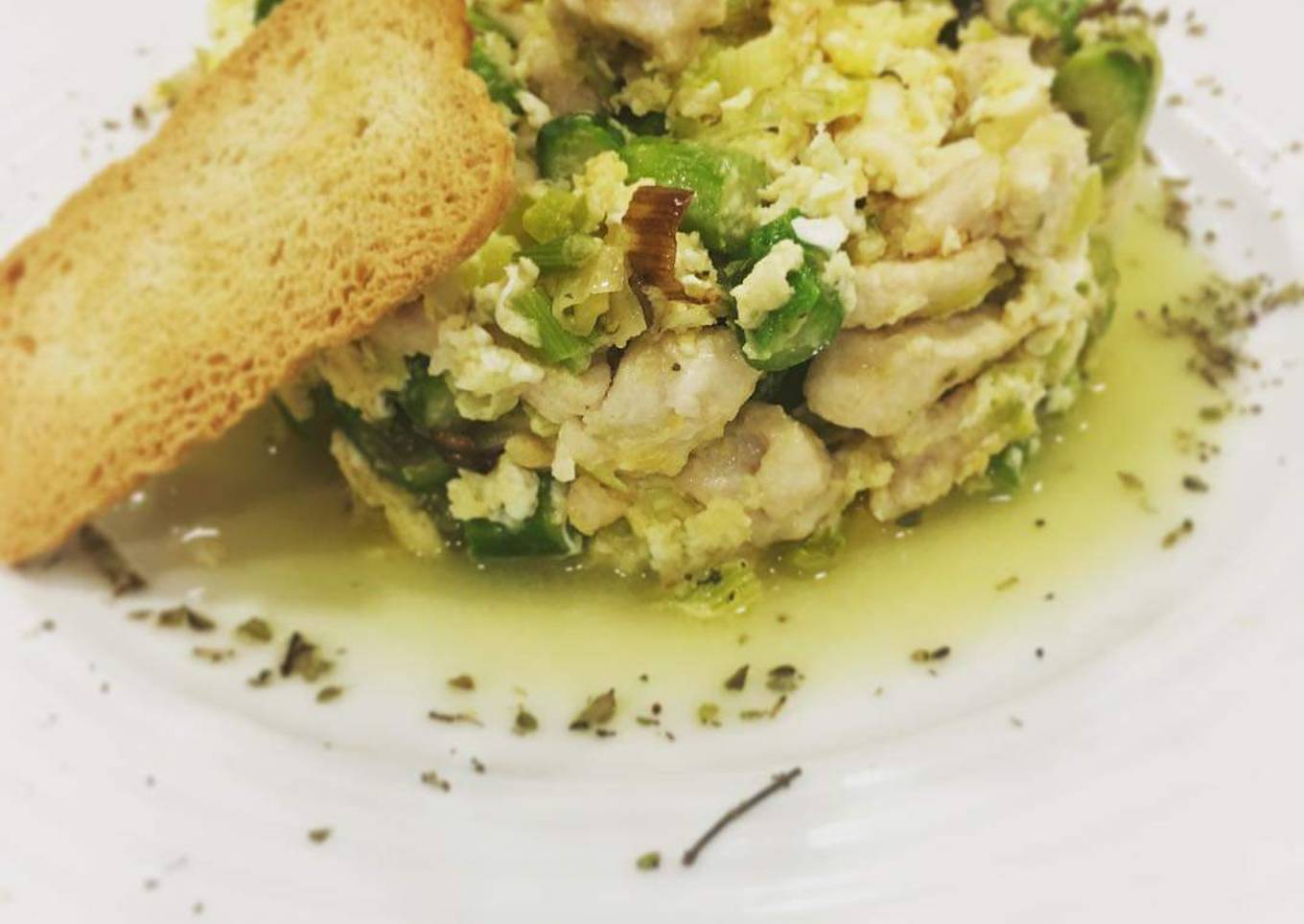 Timbal de huevos revueltos