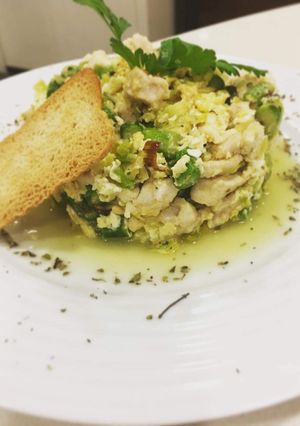 Una foto de Timbal de huevos revueltos