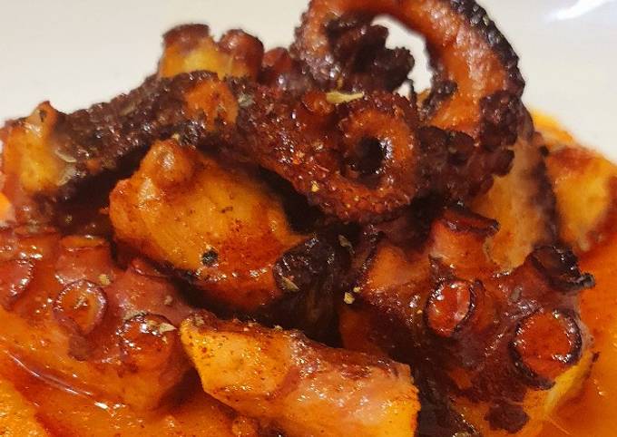 Polpo alla piastra con purea di zucca