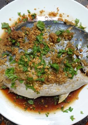 A picture of Ginger Soy Steamed Pompano.
