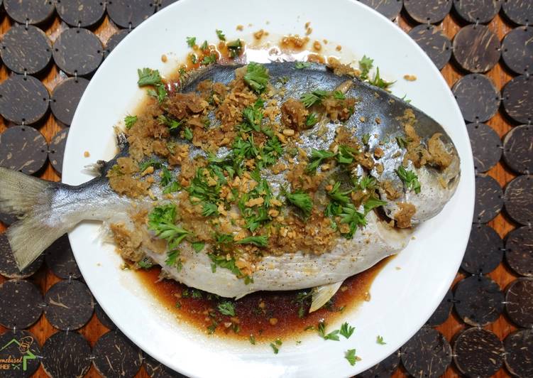 Recipe of Super Quick Homemade Ginger Soy Steamed Pompano