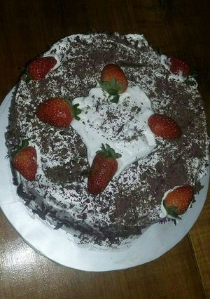 A picture of Black forest cake.