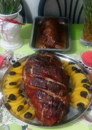 Una foto de Pierna de cerdo agridulce al horno