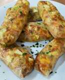 Rollitos de arroz vegetales con anchoa y huevo en airfryer
