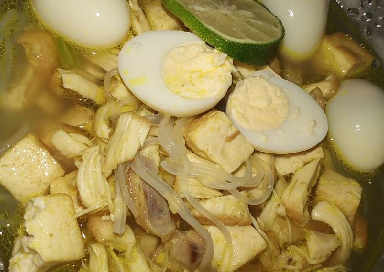 Resep Soto Ayam bening kuah kuning Anti Gagal