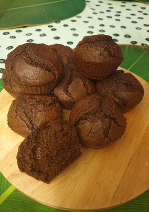 Une photo de Muffins moelleux chocolat...courgette, sans lactose, sans sucre