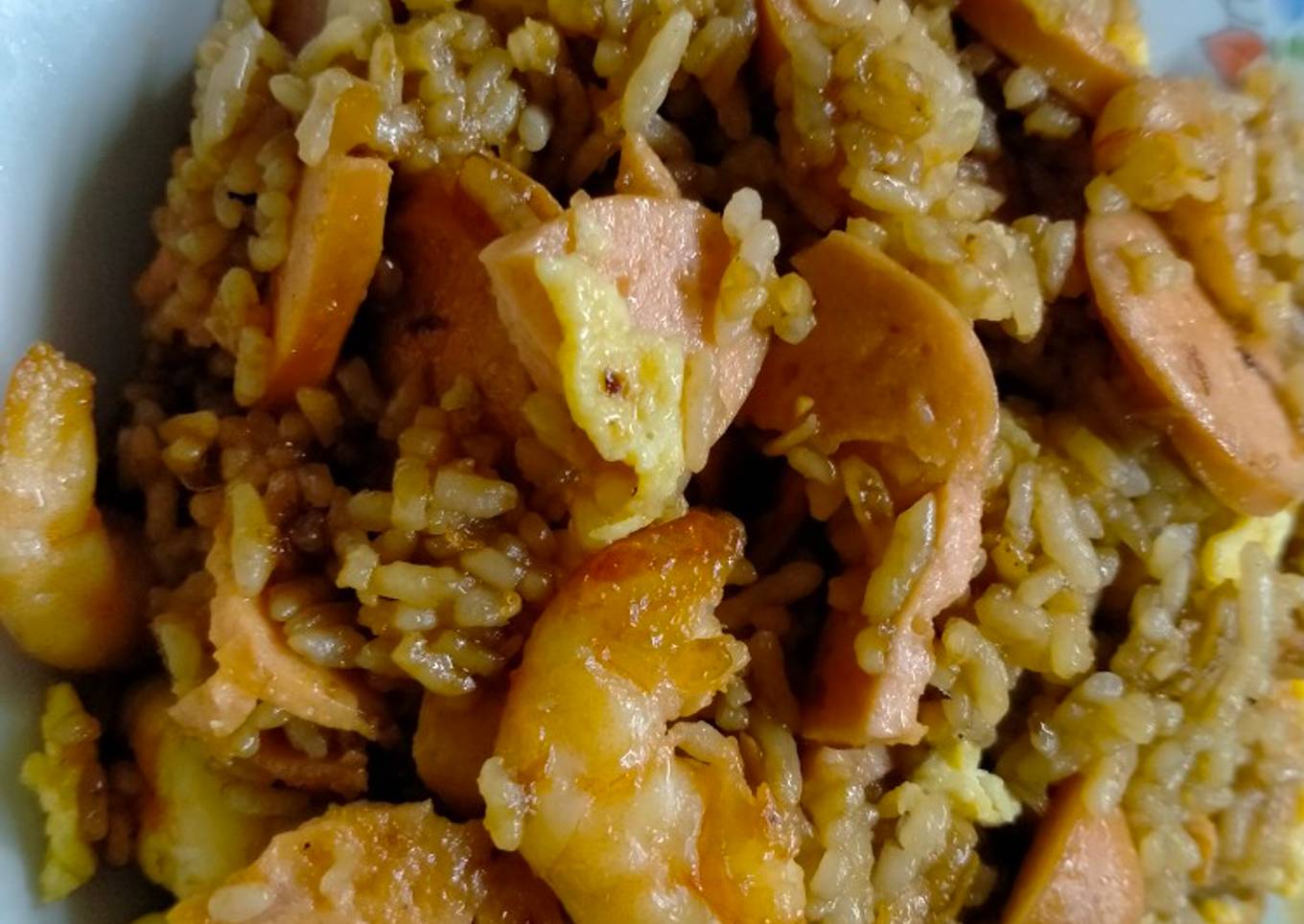 Nasi goreng sosis kanzler