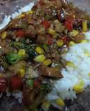 Teriyaki a mi estilo con pechuga de pollo