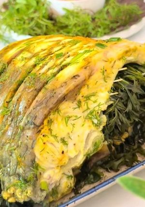 Hình của món Cách làm cá trắm hấp ngải cứu bổ dưỡng.